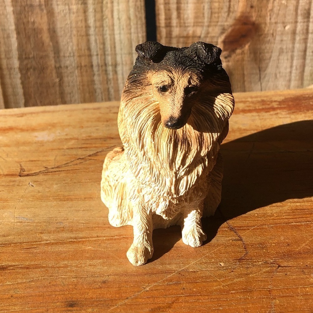 Living Stone Vintage 1994 Sable & White Rough Collie Lassie Figurine 4”H